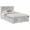 vidaXL Bedframe met lade Beton Grijs 135 x 190 cm Bewerkt hout