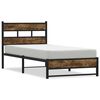 vidaXL Bedframe zonder matras metaal gerookt eikenkleurig 90x200 cm