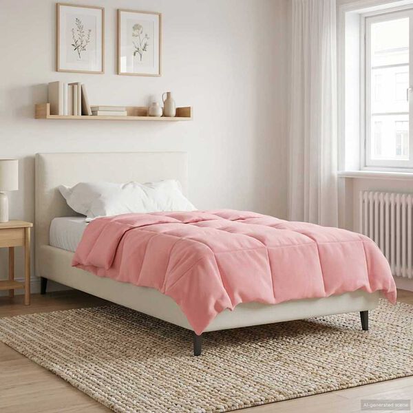vidaXL Vol jaar dekbed Gekwilt Roze 135 x 220 cm Microfiber