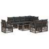vidaXL Tuinbankenset 9 st Grijs en Donkergrijs poly rattan