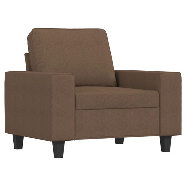 vidaXL Fauteuil met voetenbank 60 cm stof bruin