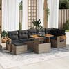 vidaXL 8-delige Loungeset met kussens poly rattan acacia grijs