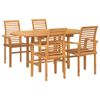 vidaXL Tuin eettafelset 5 st Bruin Massief Teakhout