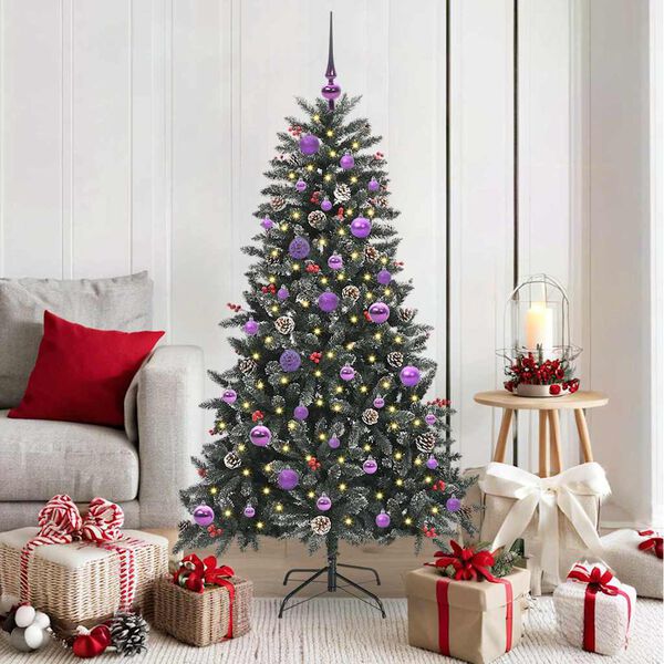 vidaXL Kunstkerstboom met 150 LED Groen 150 cm PVC en Plastic en Staal