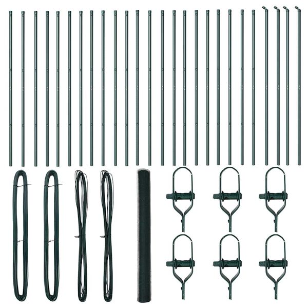 vidaXL Afrasteringspaal Groen 50 x 1,5 m (13 mm gaas) Staal en PVC