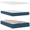 vidaXL Bed poef met matras en LED's 120x190 cm fluweel donkerblauw