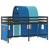 vidaXL Kinderhoogslaper met tunnel 90x190 cm massief grenenhout blauw