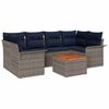 vidaXL Tuinbankenset 7 st 6-Aantal zitplaatsen Grijs en Marineblauw