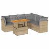 vidaXL 7-delige Loungeset met kussens poly rattan beige
