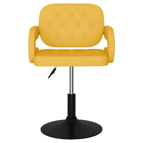 vidaXL Eetkamerstoelen 2 st draaibaar stof mosterdgeel