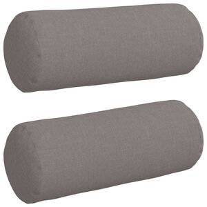 vidaXL Bolster Kussens 2 stuks Taupe &Oslash; 15 x 40 cm Stof