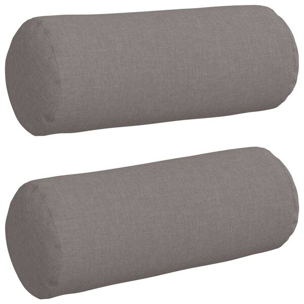 vidaXL Bolster Kussens 2 stuks Taupe Ø 15 x 40 cm Stof