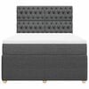 vidaXL Boxspring met matras stof donkergrijs 140x200 cm