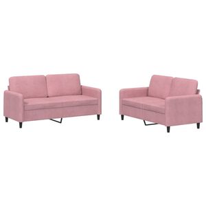 vidaXL 2-delige Loungeset fluweel roze