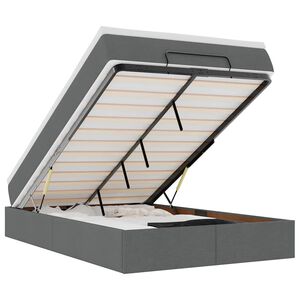 vidaXL Ottoman bed met matras 120x190 cm stof donkergrijs