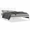 vidaXL Bedframe met hoofdbord metaal wit 140x190 cm