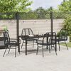vidaXL Tuin eettafelset 5 pcs Zwart poly rattan