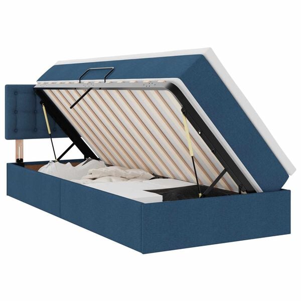 vidaXL Opbergbed met matras met matras Blauw 100 x 200 cm Bewerkt hout