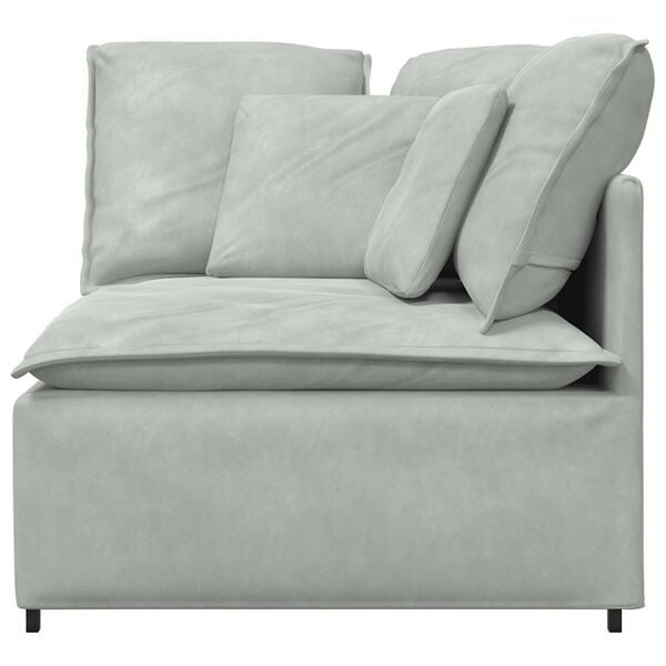 vidaXL Modulaire hoekmodule bank met kussens 100 cm lichtgrijs