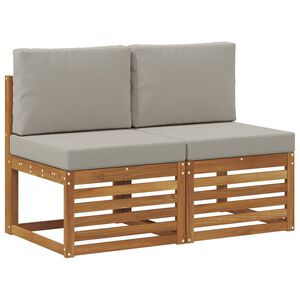 vidaXL 2 Stuk Buiten Midden Sofa Massief Acaciahout Naturel