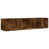 vidaXL Wandkasten 2 st 75x18x16,5 cm bewerkt hout gerookt eikenkleurig