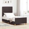 vidaXL Bedframe met hoofdeinde Donkerbruin 90 x 190 cm Stof