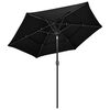 vidaXL Parasol 3-laags met aluminium paal 2,5 m zwart