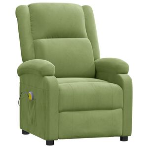 vidaXL Massagestoel fluweel lichtgroen