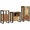 vidaXL Badkamermeubelset 3 pcs Bruin en zwart Massief Mango Hout
