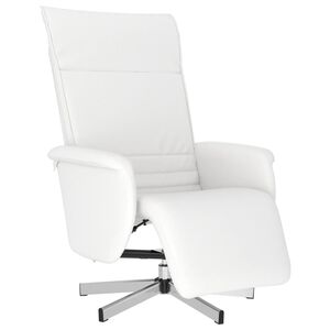 vidaXL Fauteuil verstelbaar met voetensteun kunstleer wit