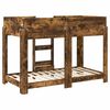 vidaXL Bunk Bed voor Kinderen Gerookt eiken 80 x 160 cm Bewerkt hout
