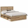 vidaXL Bedframe Ambachtelijk eiken 160 x 200 cm Massief grenenhout