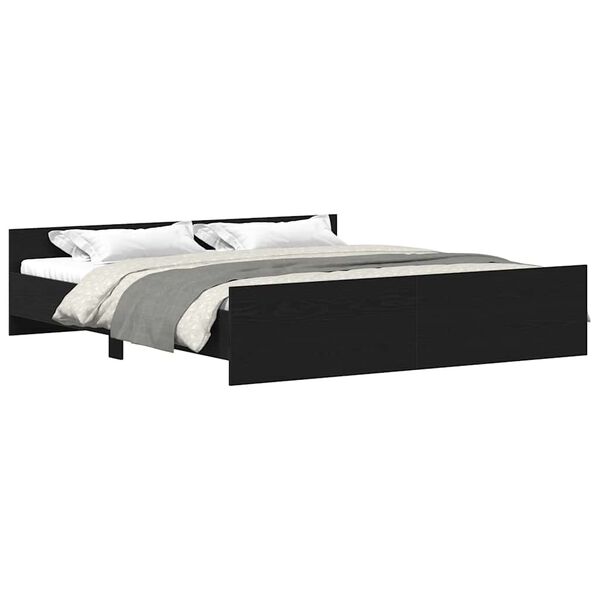 vidaXL Bedframe zonder matras 200x200 cm bewerkt hout zwart eikenkleur