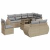 vidaXL 9-delige Loungeset met kussens poly rattan beige