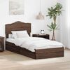 vidaXL Opslag bed met hoofdeinde Bruin Eiken 100 x 200 cm Bewerkt hout