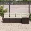 vidaXL Tuin Sofa Set met kussen 5 pcs Bruin poly rattan