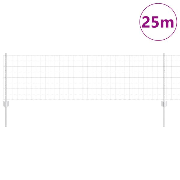 vidaXL Hek en paal Zilver 0,6 x 25 m Staal