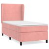 vidaXL Boxspring met matras fluweel roze 90x200 cm