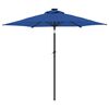 vidaXL Parasol met stalen paal 225x225x212 cm azuurblauw