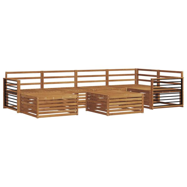 vidaXL Buiten bankenset 7 pcs Naturel