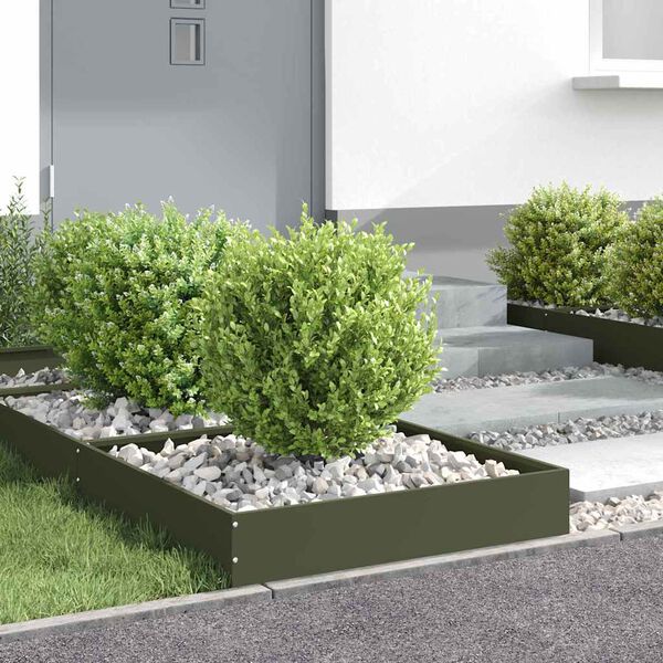 vidaXL Tuinrand Olijf Groen 60 x 60 x 13 cm Staal