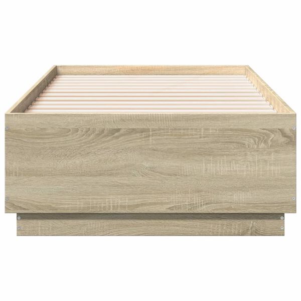 vidaXL Bedframe bewerkt hout sonoma eikenkleurig 90x190 cm