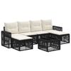 vidaXL Tuinbankenset 7 pcs Zwart en Cream Wit poly rattan