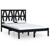 vidaXL Bedframe massief grenenhout zwart 150x200 cm