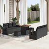 vidaXL Tuin Sofa Set 9 pcs Zwart Poly rattan en gepoedercoat staal