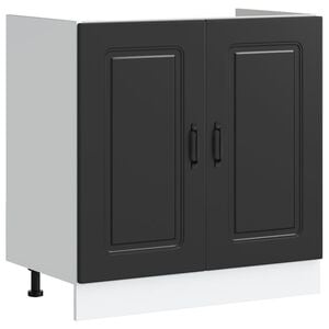 vidaXL Spoelbakonderkast Kalmar 80x46x81,5 cm bewerkt hout zwart