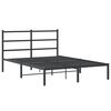 vidaXL Bedframe met hoofdbord metaal zwart 140x200 cm