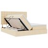 vidaXL Bed met LED-striplichten met hoofdeinde Cr&egrave;me 180 x 200 cm Stof