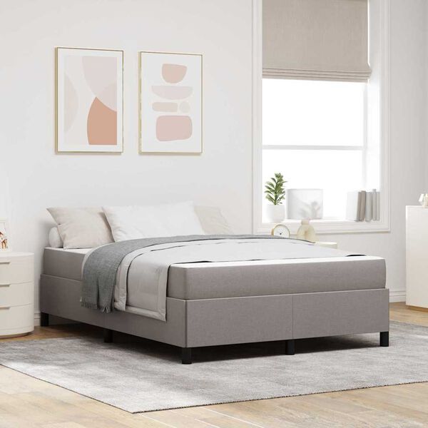 vidaXL Boxspringbed Taupe 140 x 200 cm Stof