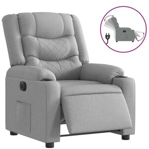 vidaXL Fauteuil elektrisch verstelbaar stof lichtgrijs